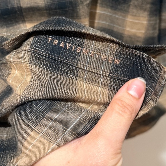 New Travis Mathew Give It a Try Plaid Button-Up Shirt 3XL XXXL Brown Fall Staple - Picture 12 of 13